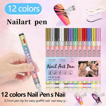 ✨🔥Last Day Special Sale 50% OFF✨12 Colors Nail Art Pens Set