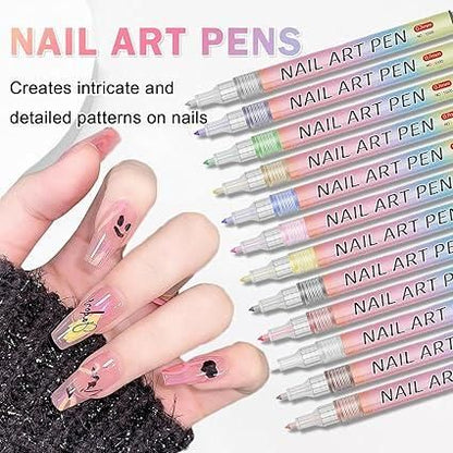 ✨🔥Last Day Special Sale 50% OFF✨12 Colors Nail Art Pens Set