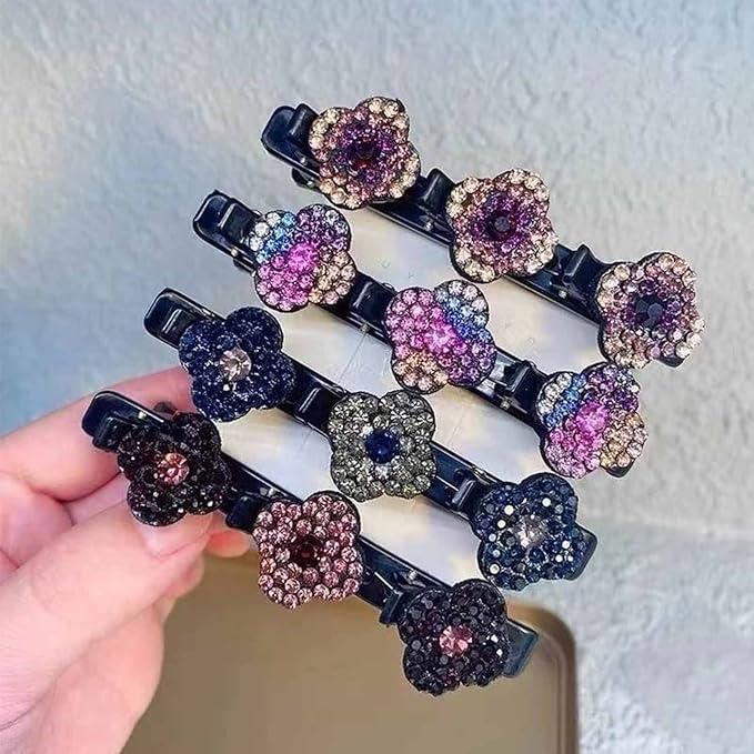 🔥LAST DAY 47% OFF 🔥🔥Sparkling Crystal Stone Braided Hair Clipss Pack of 4