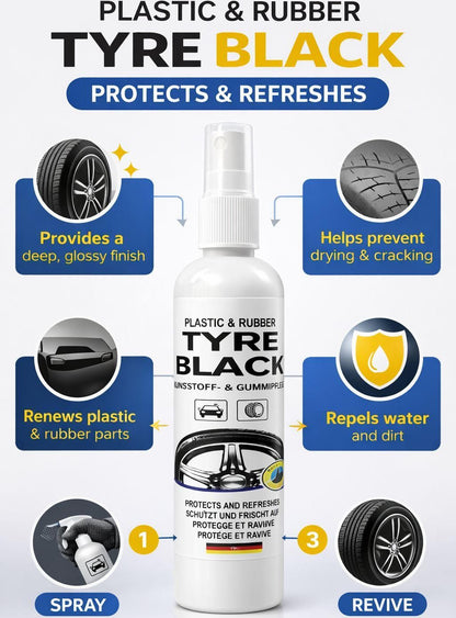 Plastic Rubber Tyre Shine Protector Spray 100 ml (Buy 1 Get 1 Free)