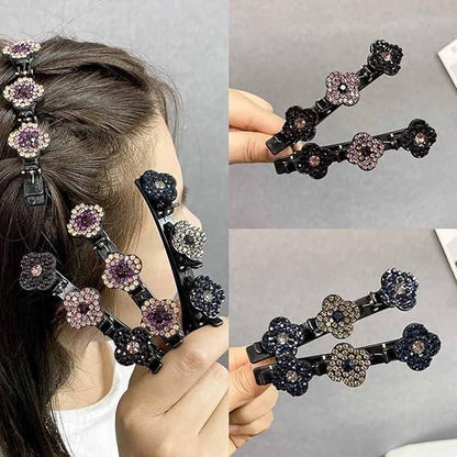 🔥LAST DAY 47% OFF 🔥🔥Sparkling Crystal Stone Braided Hair Clipss Pack of 4