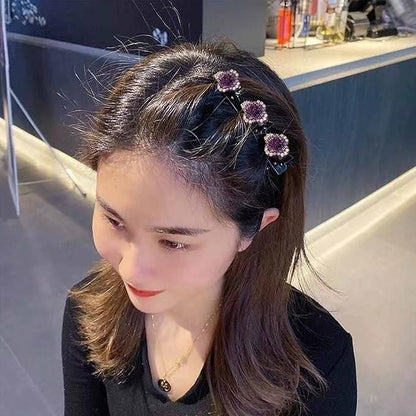 🔥LAST DAY 47% OFF 🔥🔥Sparkling Crystal Stone Braided Hair Clipss Pack of 4