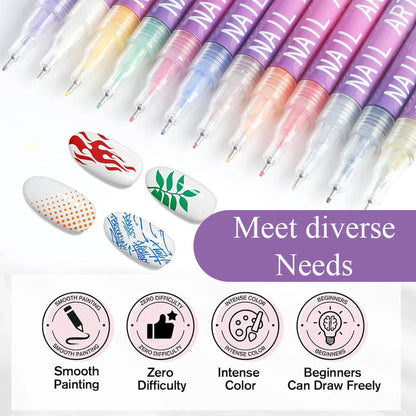 ✨🔥Last Day Special Sale 50% OFF✨12 Colors Nail Art Pens Set